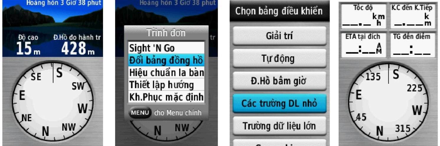 Cài đặt cho la bàn máy GPS Garmin 64SX