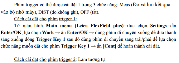 cài đặt phím trigger