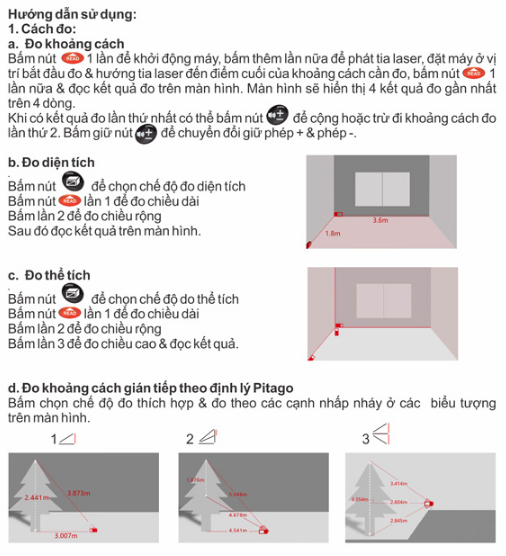 Sử dụng máy đo khoảng cách bằng laser cầm tay sndway 40m rất đơn giản
